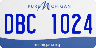 MI license plate DBC1024