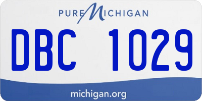 MI license plate DBC1029