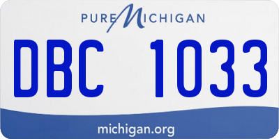 MI license plate DBC1033