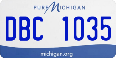 MI license plate DBC1035