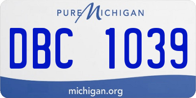 MI license plate DBC1039