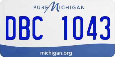 MI license plate DBC1043