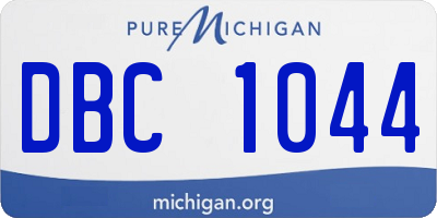 MI license plate DBC1044