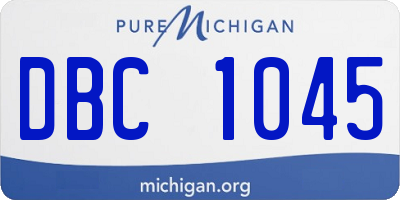 MI license plate DBC1045