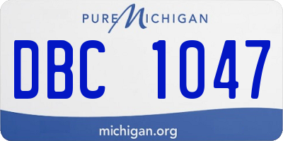 MI license plate DBC1047