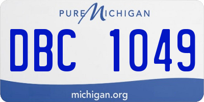 MI license plate DBC1049
