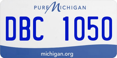 MI license plate DBC1050
