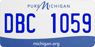 MI license plate DBC1059
