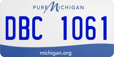 MI license plate DBC1061