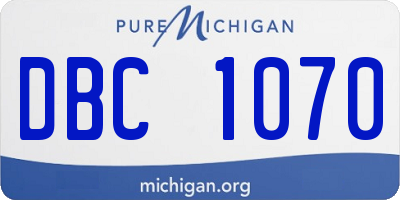MI license plate DBC1070