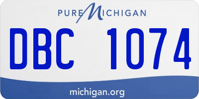 MI license plate DBC1074