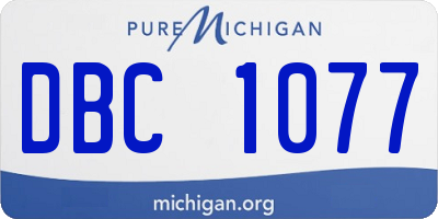 MI license plate DBC1077