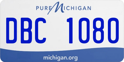 MI license plate DBC1080