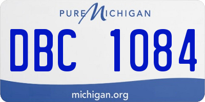 MI license plate DBC1084