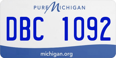 MI license plate DBC1092