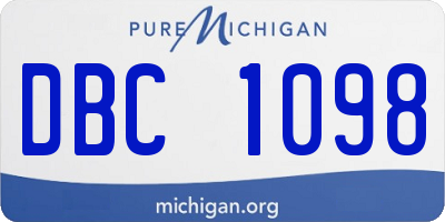 MI license plate DBC1098