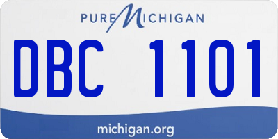 MI license plate DBC1101