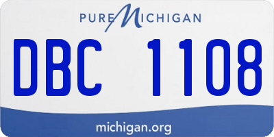 MI license plate DBC1108