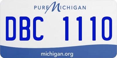 MI license plate DBC1110