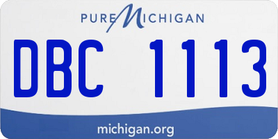 MI license plate DBC1113