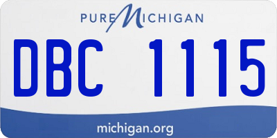 MI license plate DBC1115