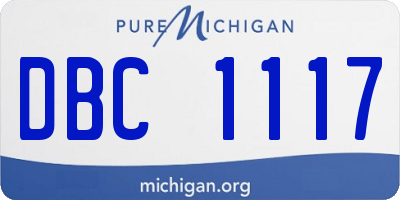 MI license plate DBC1117
