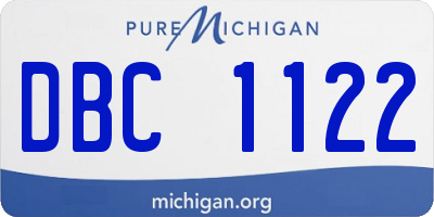 MI license plate DBC1122
