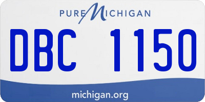 MI license plate DBC1150