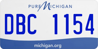 MI license plate DBC1154