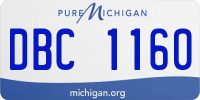 MI license plate DBC1160
