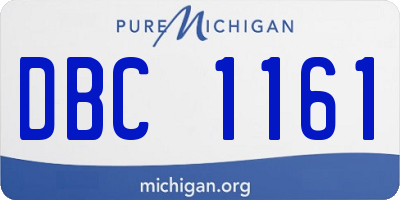 MI license plate DBC1161