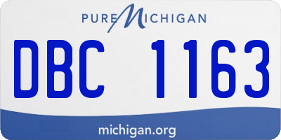 MI license plate DBC1163