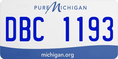 MI license plate DBC1193