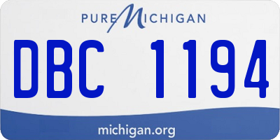 MI license plate DBC1194