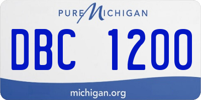 MI license plate DBC1200