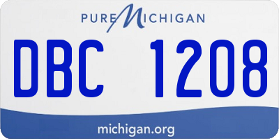 MI license plate DBC1208