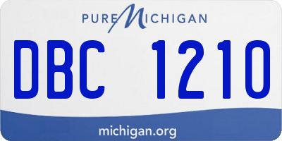 MI license plate DBC1210