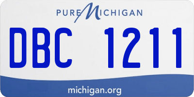 MI license plate DBC1211