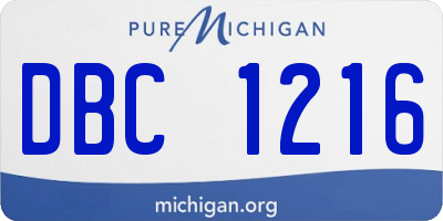 MI license plate DBC1216