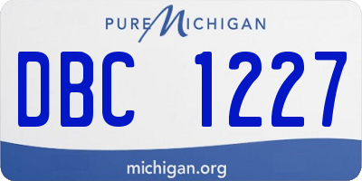 MI license plate DBC1227