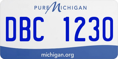 MI license plate DBC1230