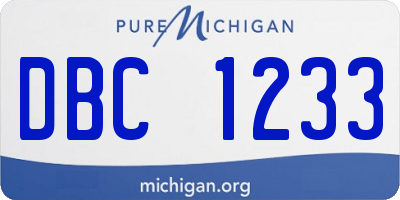 MI license plate DBC1233