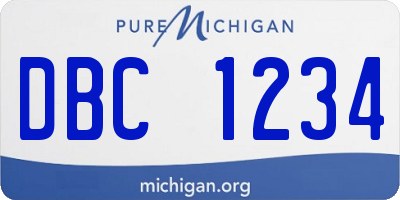 MI license plate DBC1234