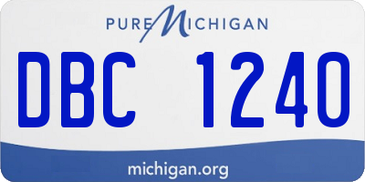 MI license plate DBC1240
