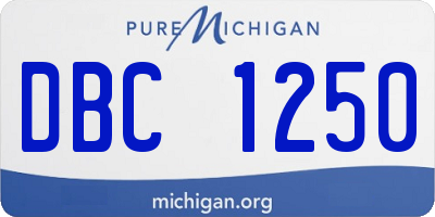 MI license plate DBC1250