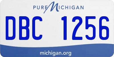 MI license plate DBC1256