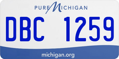 MI license plate DBC1259
