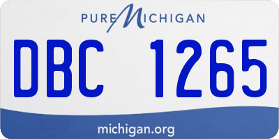 MI license plate DBC1265
