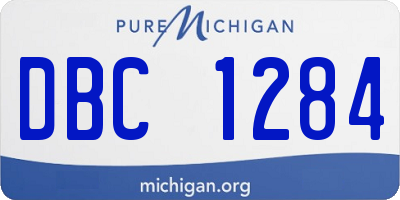 MI license plate DBC1284