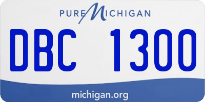 MI license plate DBC1300